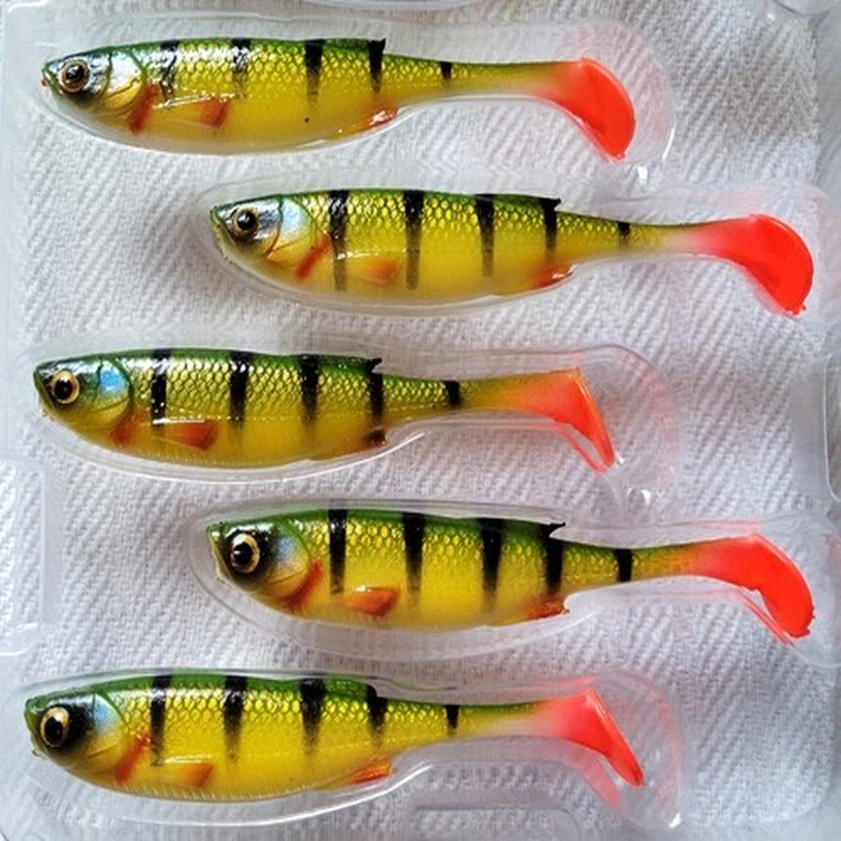 5/ 4.2" Savage Gear Craft Cannibal Paddle tail Shad Soft Lure Perch Pike Walleye