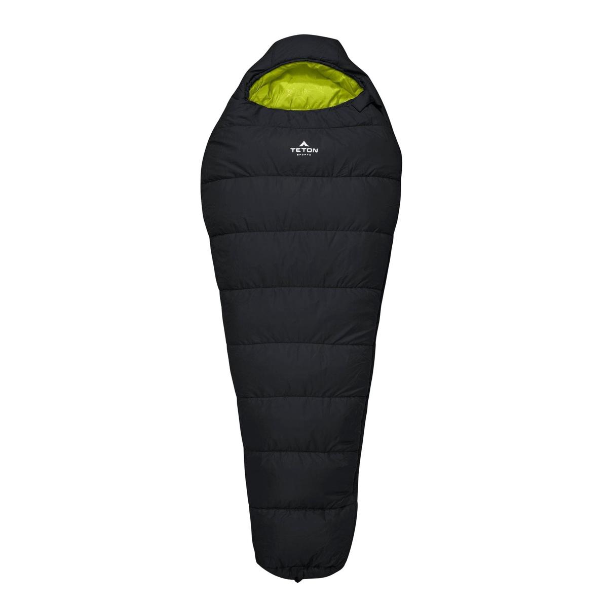 Teton Sports LEEF -18c/0f Mummy LONG Sleeping Bag in Black/Sage