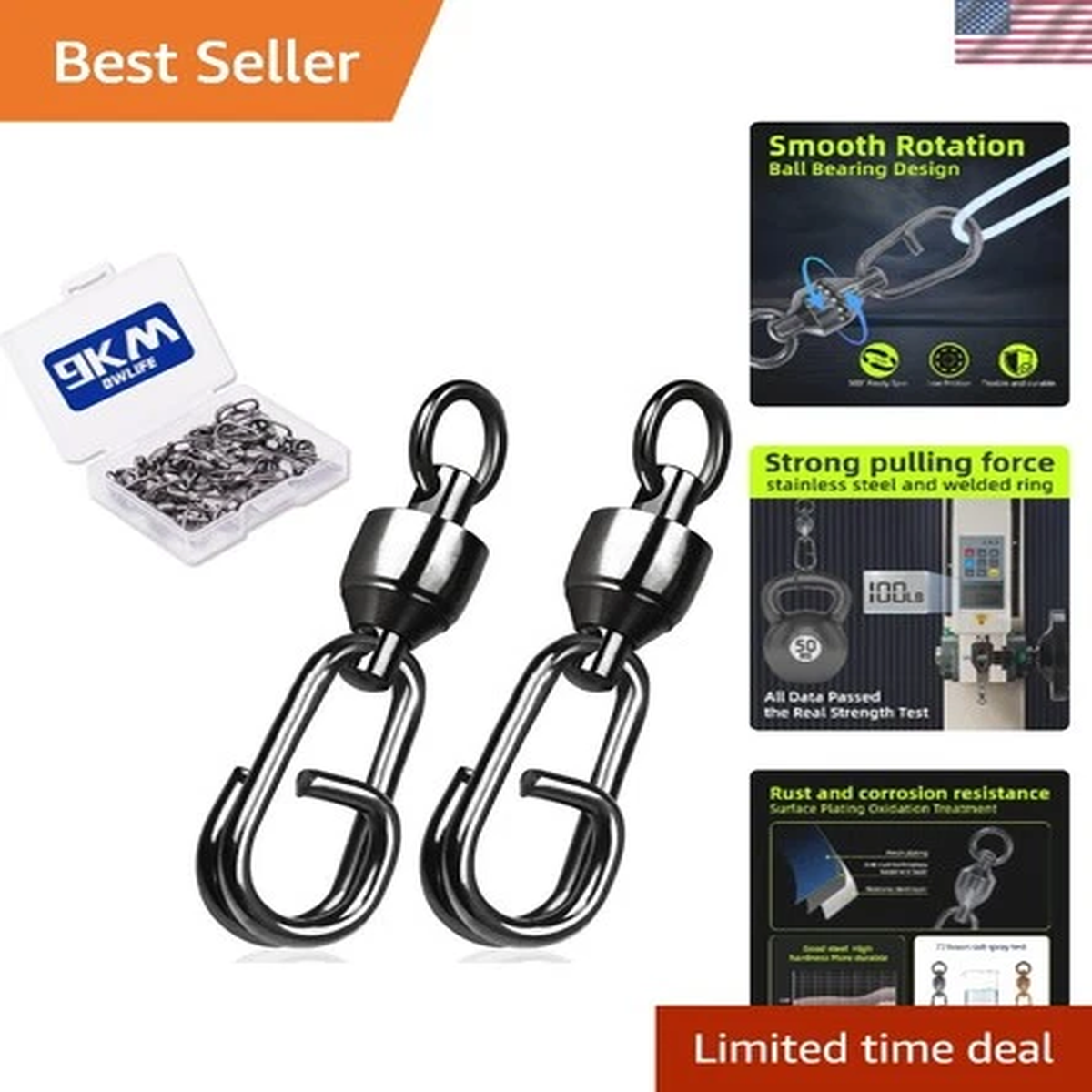 25 Pcs High-Strength Fishing Swivels & Quick-Change Snaps - Fishing Gear Upgrade