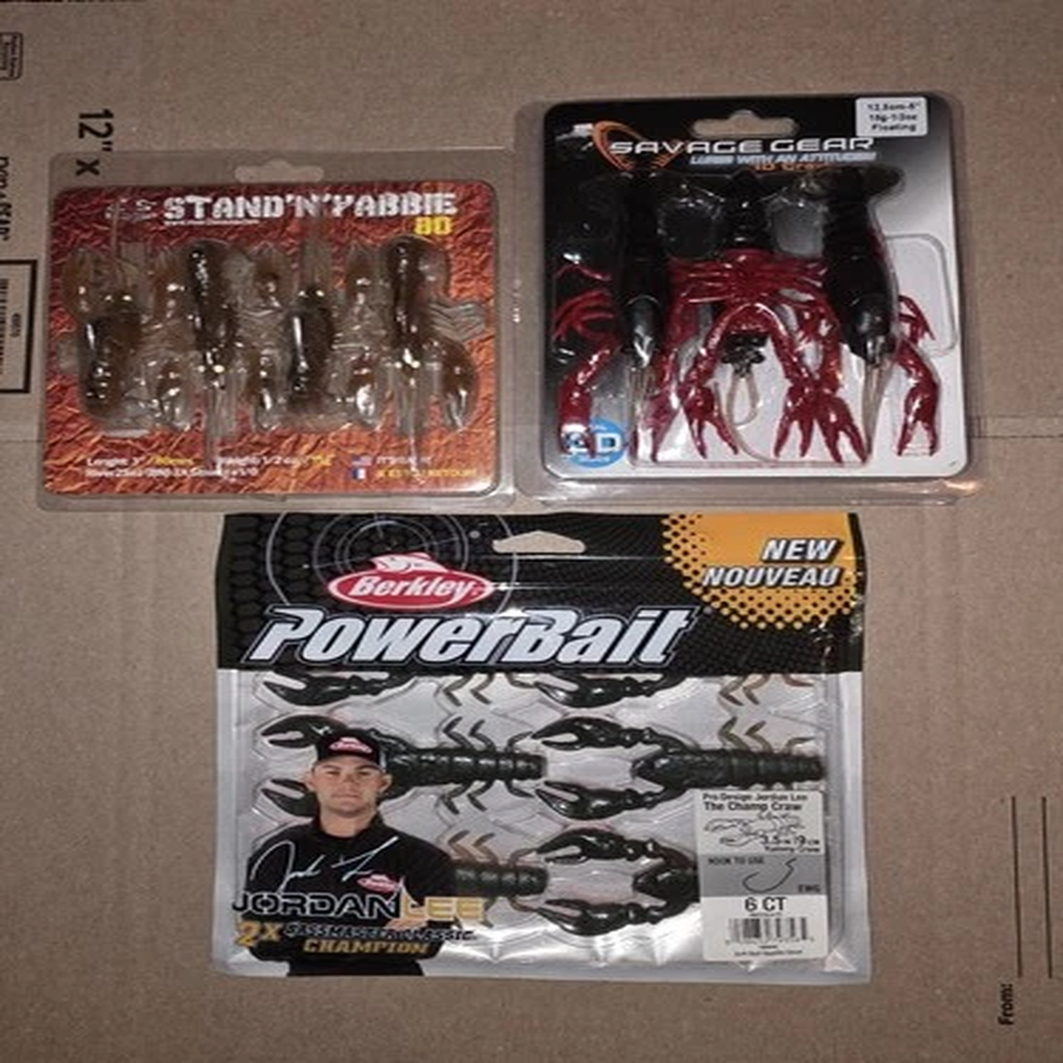 Crayfish Tackle Lot Of 3 Powerbait, River 2 Sea & Savage Gear