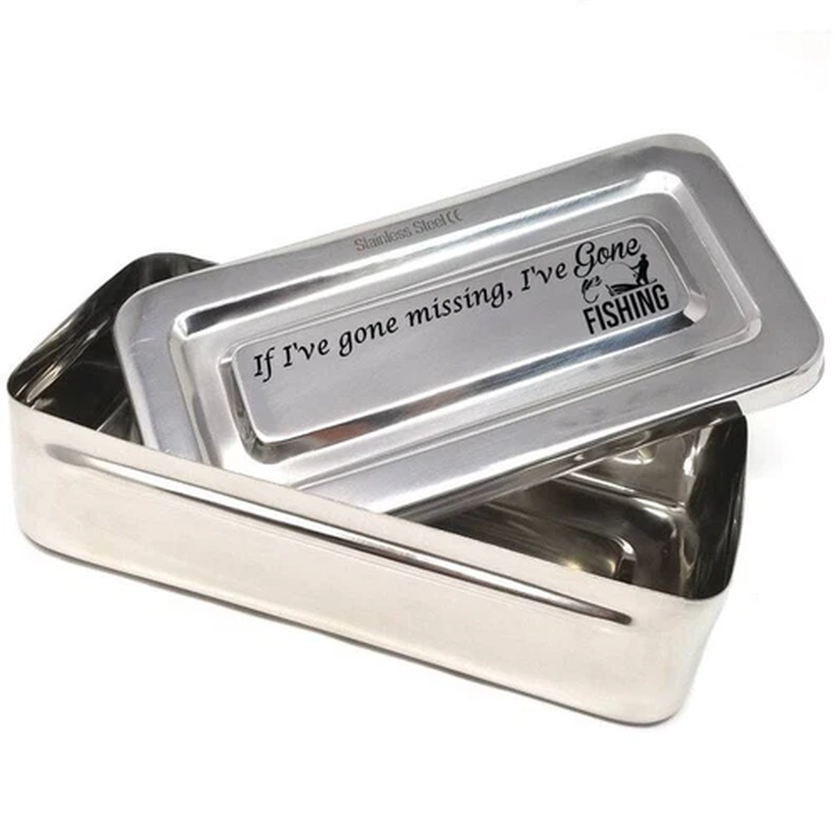 Engraved Storage Box 8x4x2 Fathers Day Fisherman Gift Hold Fishing Accessories