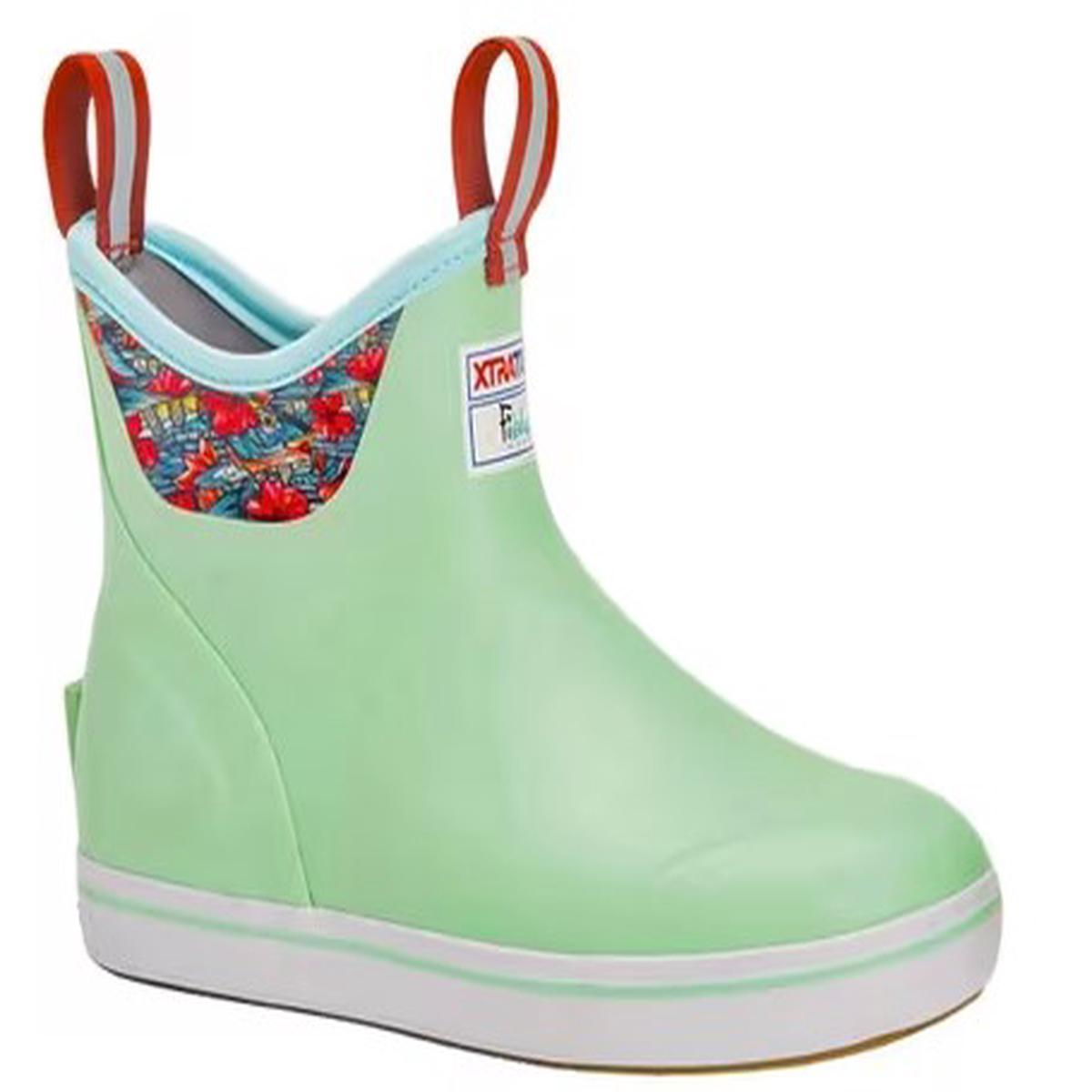 XTRATUF Ladies Ankle Deck Fishewear Seafoam Green Boots XWAB-3BB Size 10