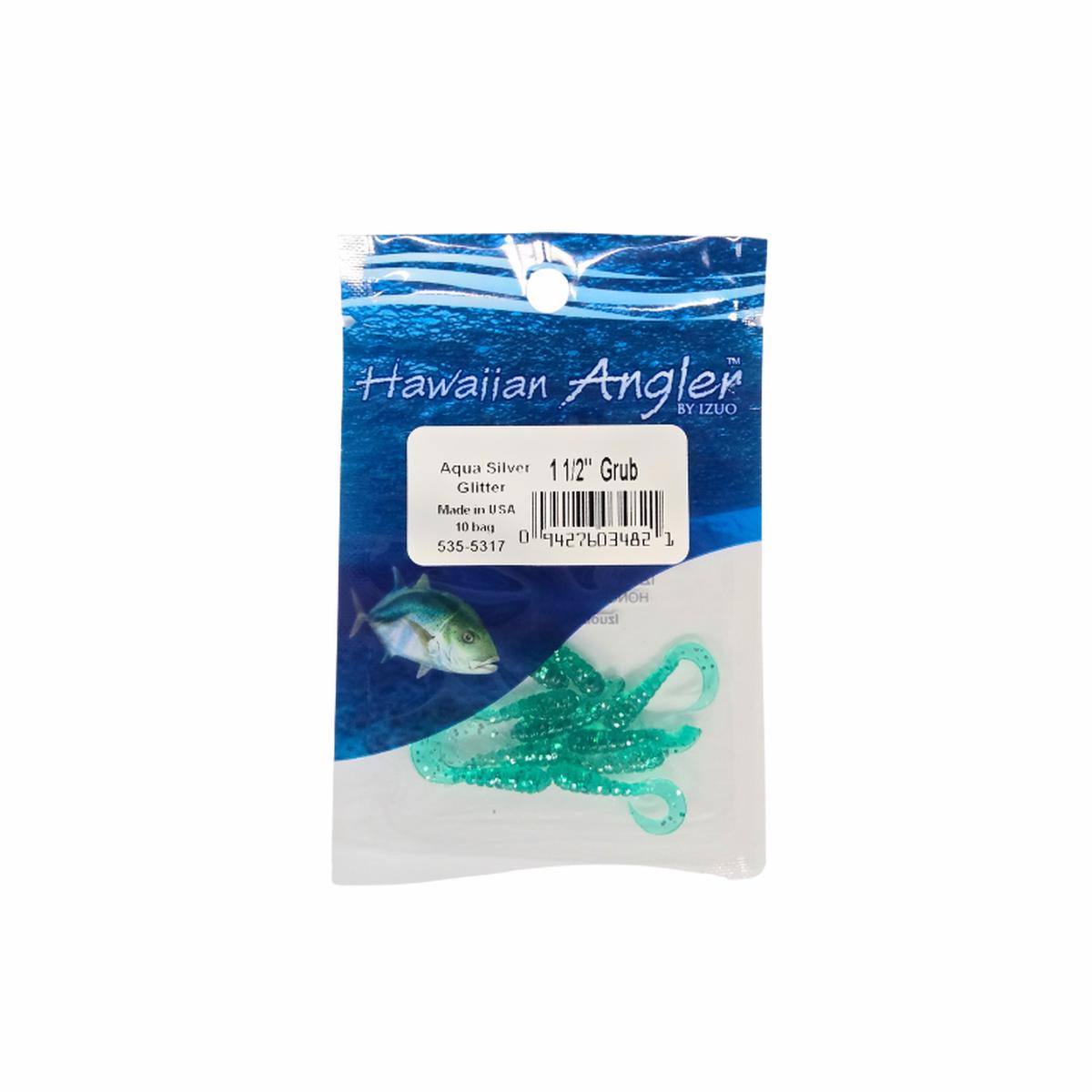 HAWAIIAN ANGLER GRUB - AQUA SILVER GLITTER