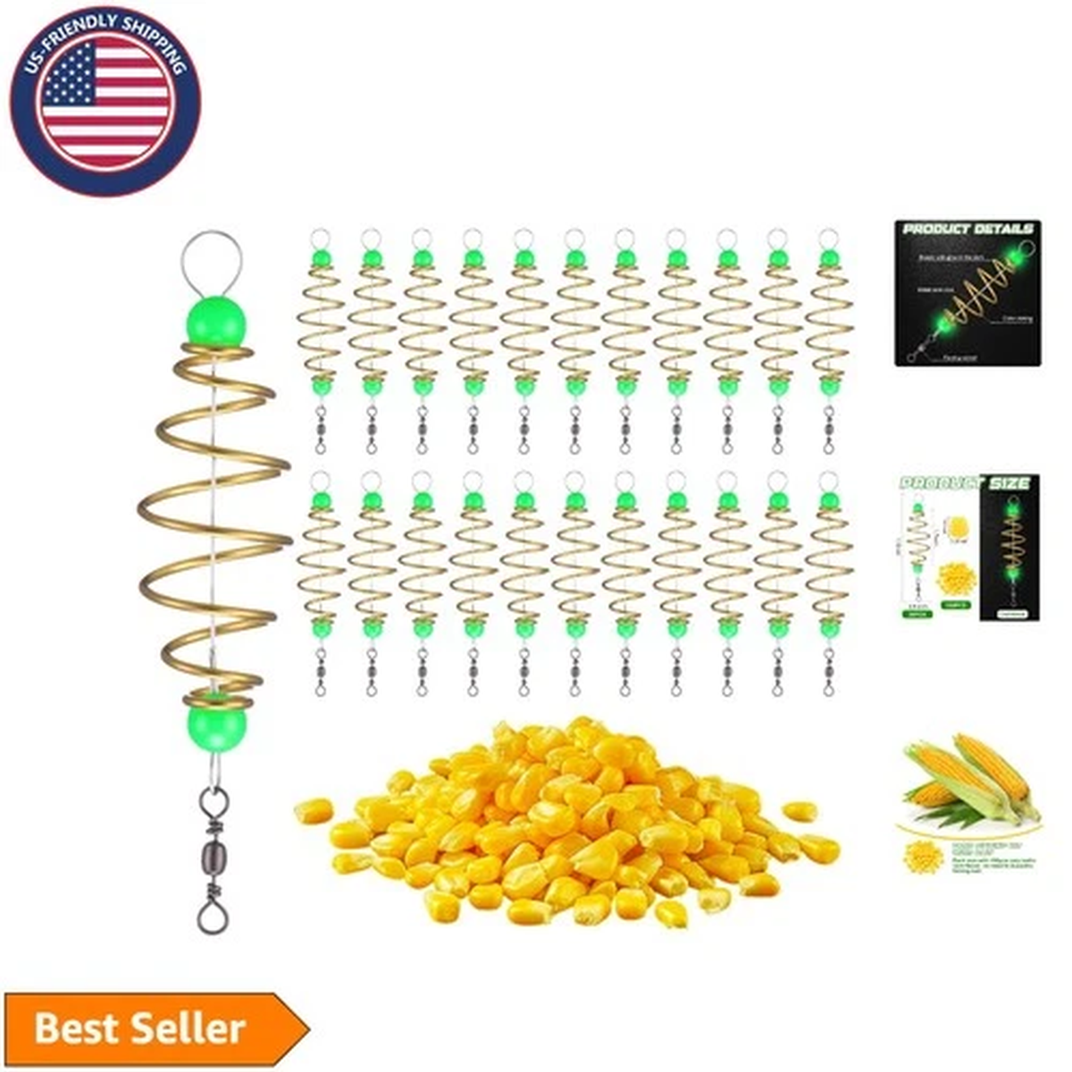 Ultimate 130 Pcs Fishing Gear: 100 Scented Corn Baits & 30 Bait Holder Cages
