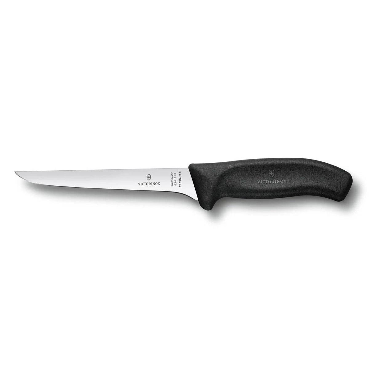 Victorinox 6.8413.15-X1 Boning, 6" Narrow, Flexible Blade; Black, Boxed