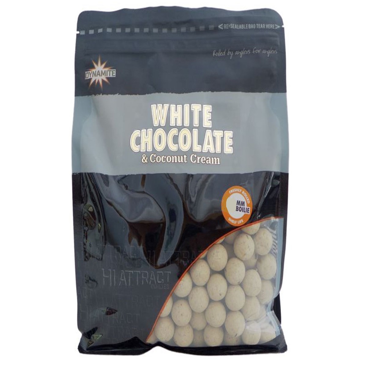 Dynamite Baits Hi Attract Boilie 15mm White Chocolate and Coconut Cream 1kg