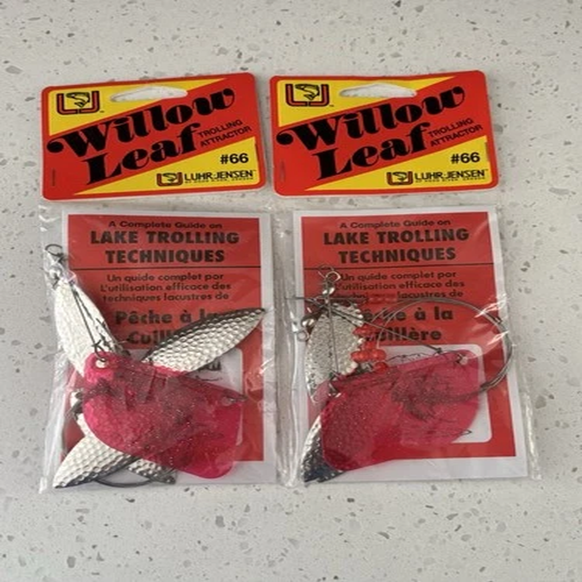 Lot Of 2 NOS Luhr Jensen Willow Leaf #66 Trolling Attractors Fishing Pop Gear