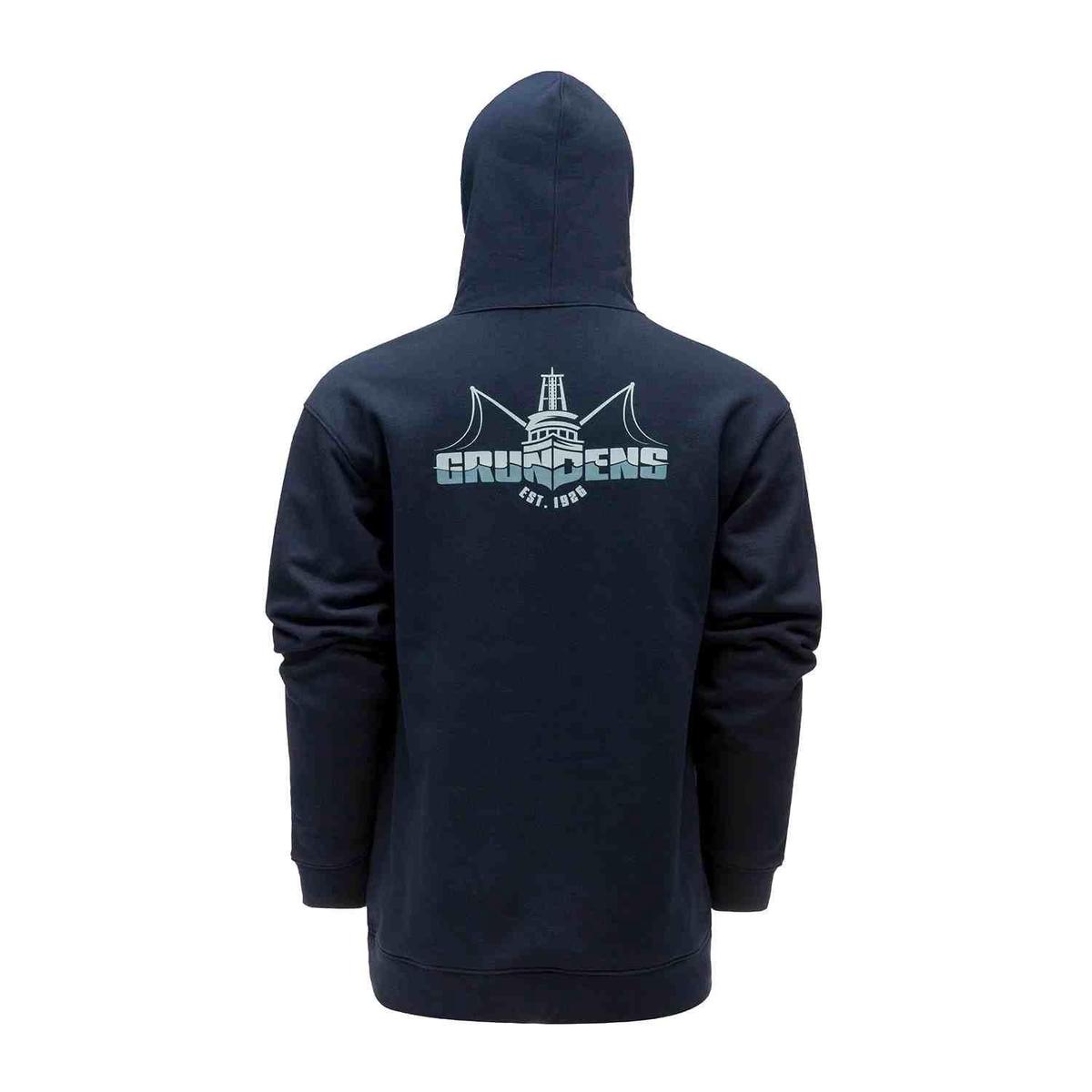 Grundens Logo Boat Hoodie - Dark Navy