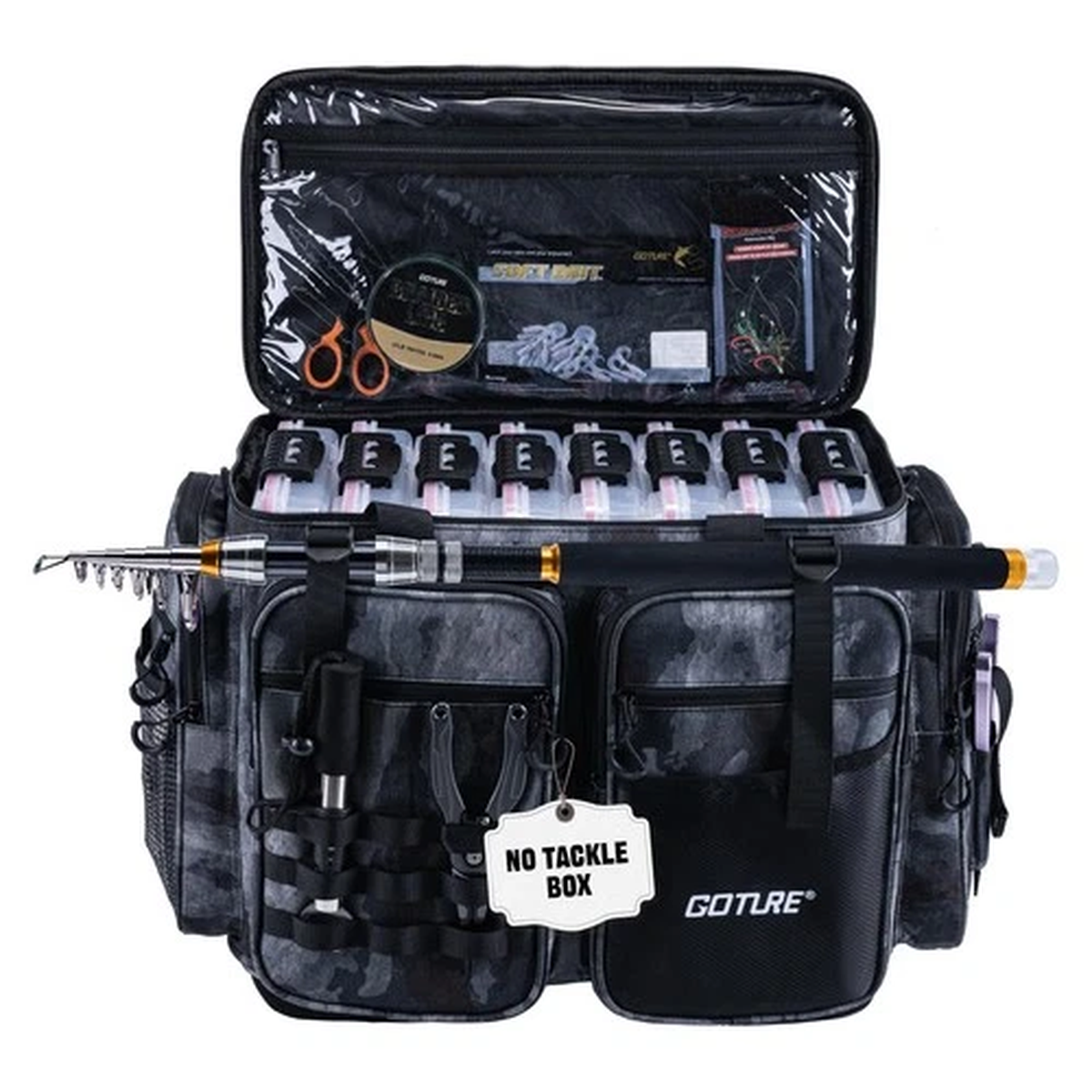 Large Tackle Bag,Up to 8PCS 3700 Plus 4PCS 3600 Tackle Trays(Not ),Water Resi...