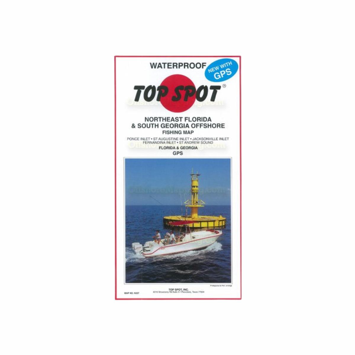 Top Spot Fishing Map N-227 Northeast Florida and South Georgia Offshore
