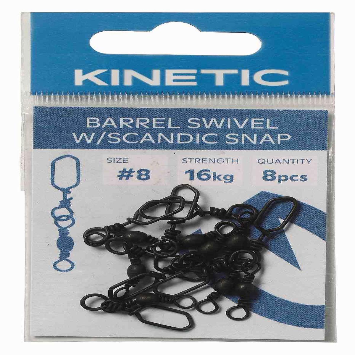 Kinetic Barrel Swivel W/Scandic Snaps - Black