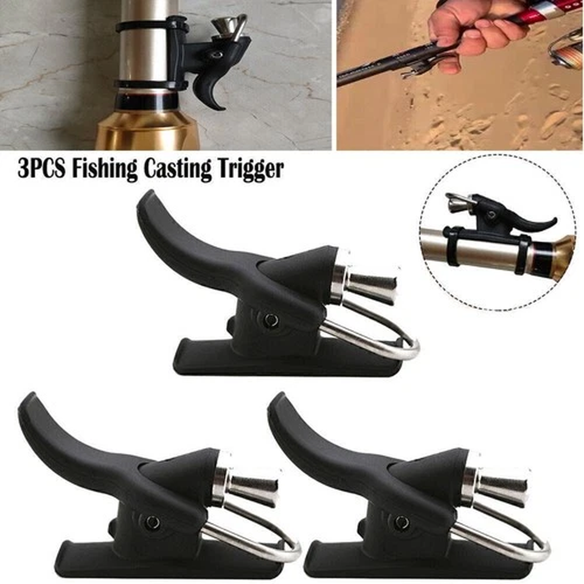 3Pcs Stainless Breakaway Trigger Casting Cannons Fishing Accessories Surf Parts