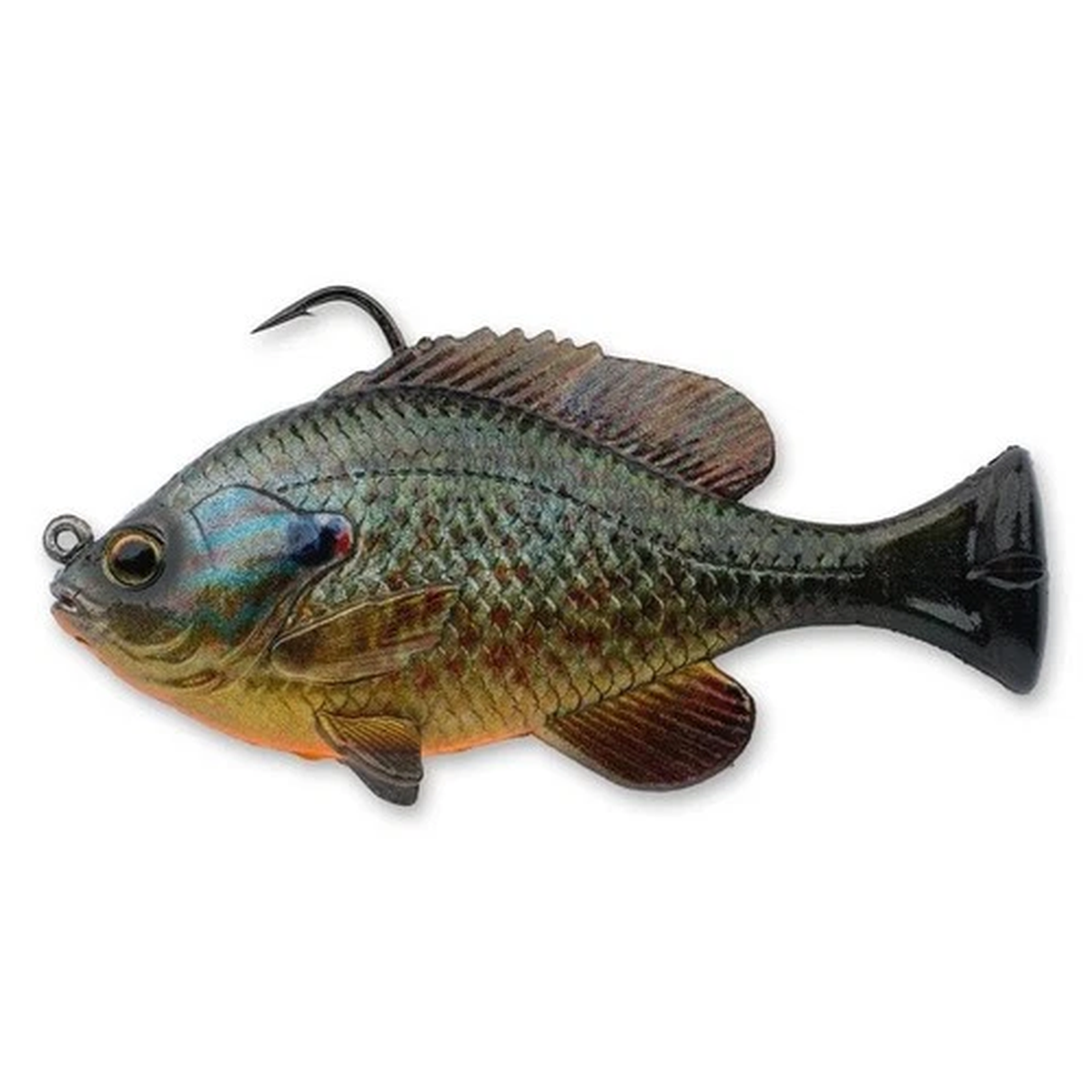 Realistic Bluegill Fishing Bait 3/8 oz with Rattle, Durable Hook, Pumpkinseed