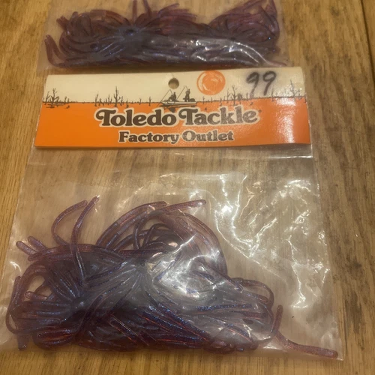Toledo Tackle Factory Outlet Rubber Jigs NOS Metallic Purple 5/Pack