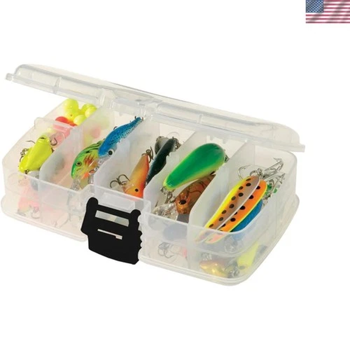 Double-Sided Tackle Box with 10-20 Adjustable Compartments - Clear