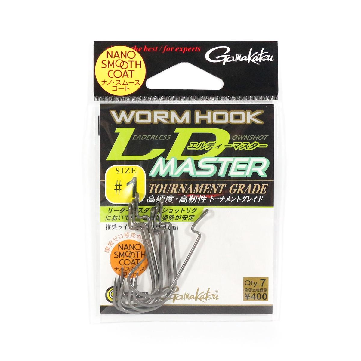 Gamakatsu 68554 LD Master Worm Hook Size 1 (9704)