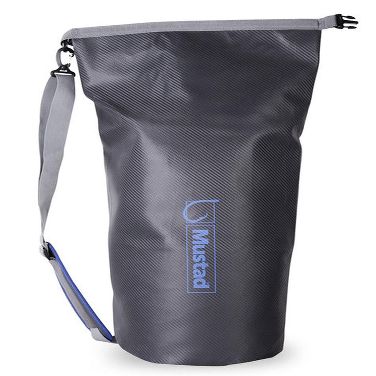 Mustad Dry Bag 40 Liter Roll Top, Dark Grey/Blue 500D Tarpaulin