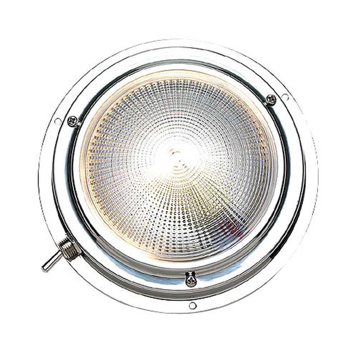 SeaChoice Polished Stainless Steel Bright White Dome Light.