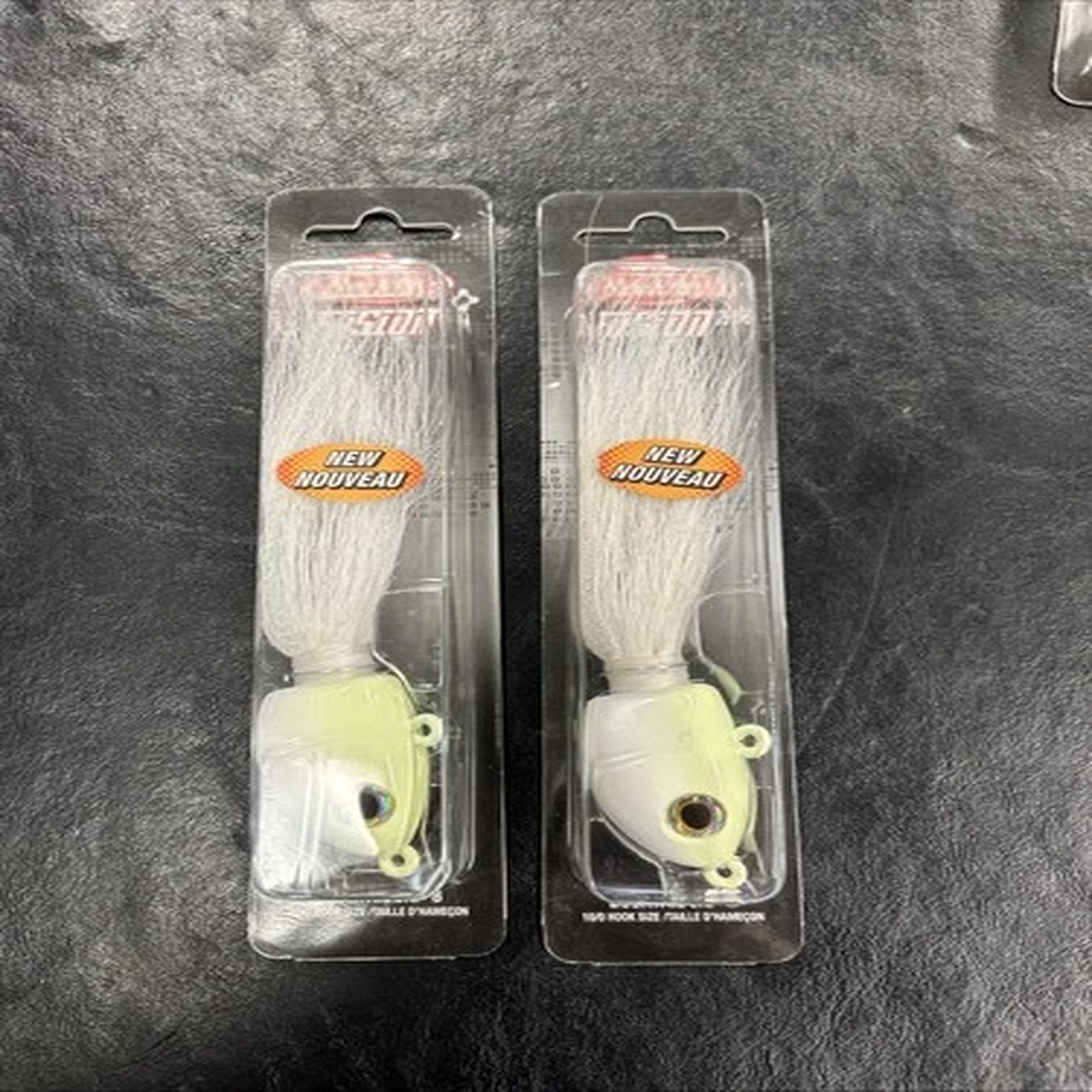 2pk Berkley Fusion19 Bucktail Jigs 8oz 10/0 Hook White Glow