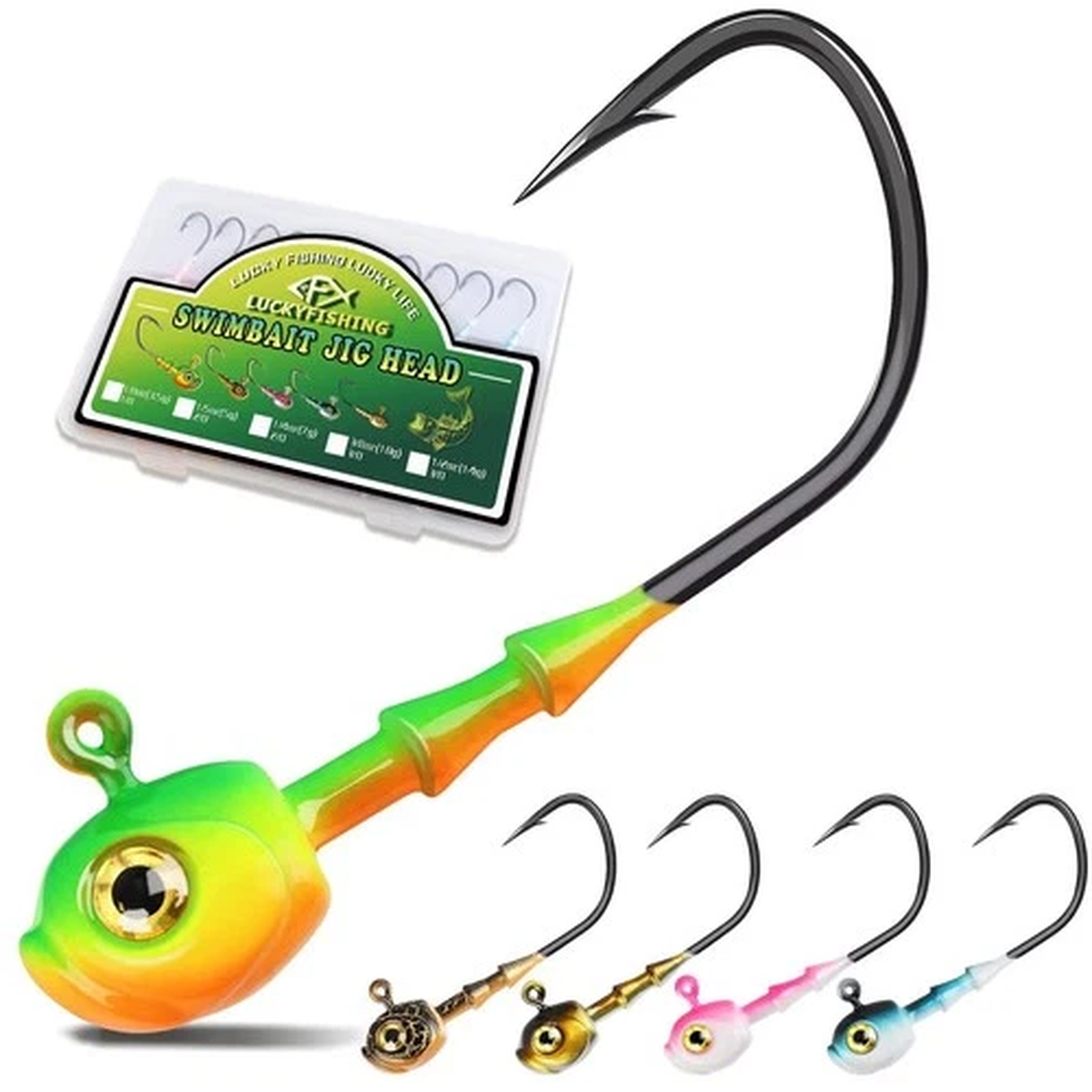 LUCKYFISHING Swimbait Jig Head 25Pcs Freshwater Saltwater Jig Heads for Bass ...