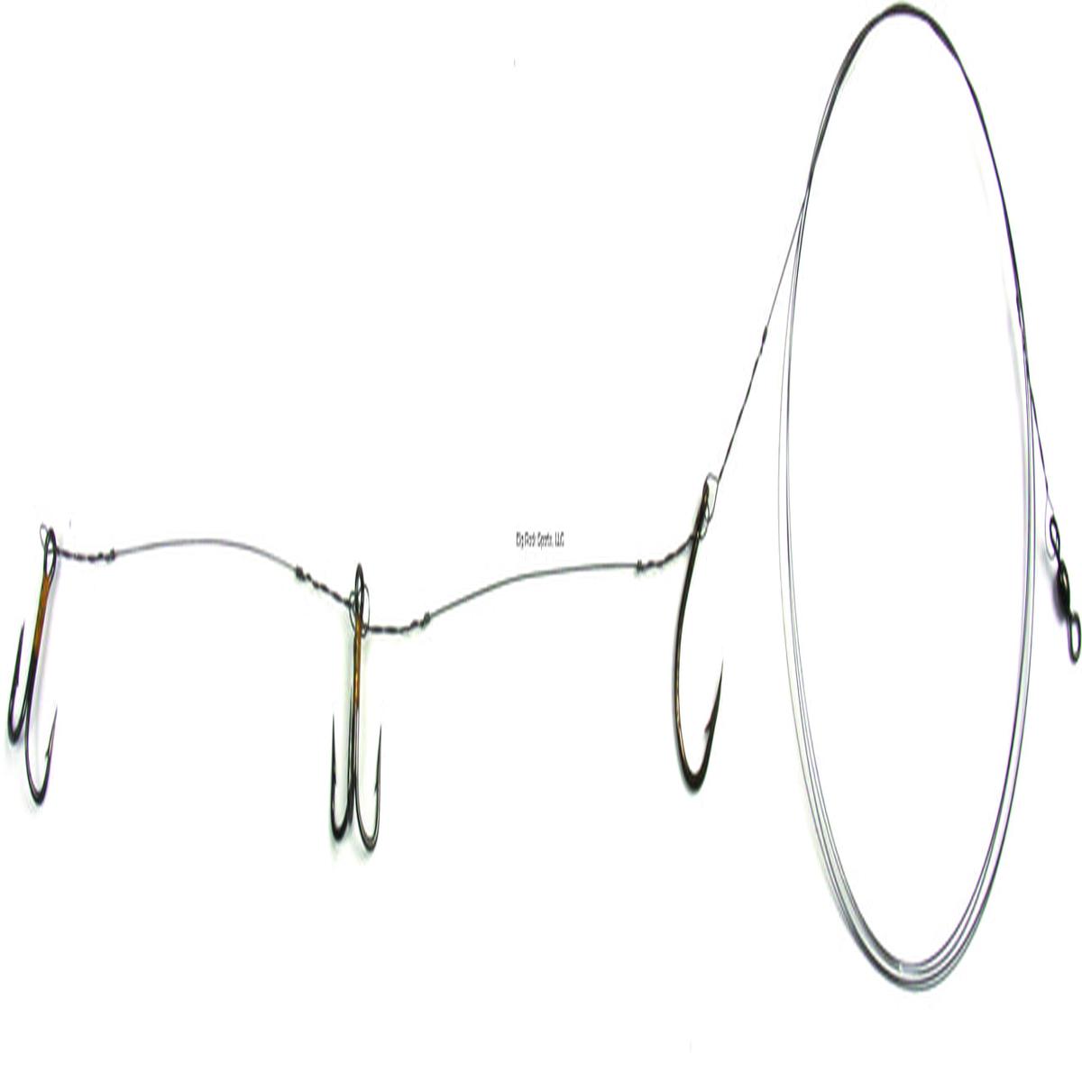 Sea Striker Carolina Live Bait King Rig #5 Solid Wire 1-2/0 and 2#4 Trebles