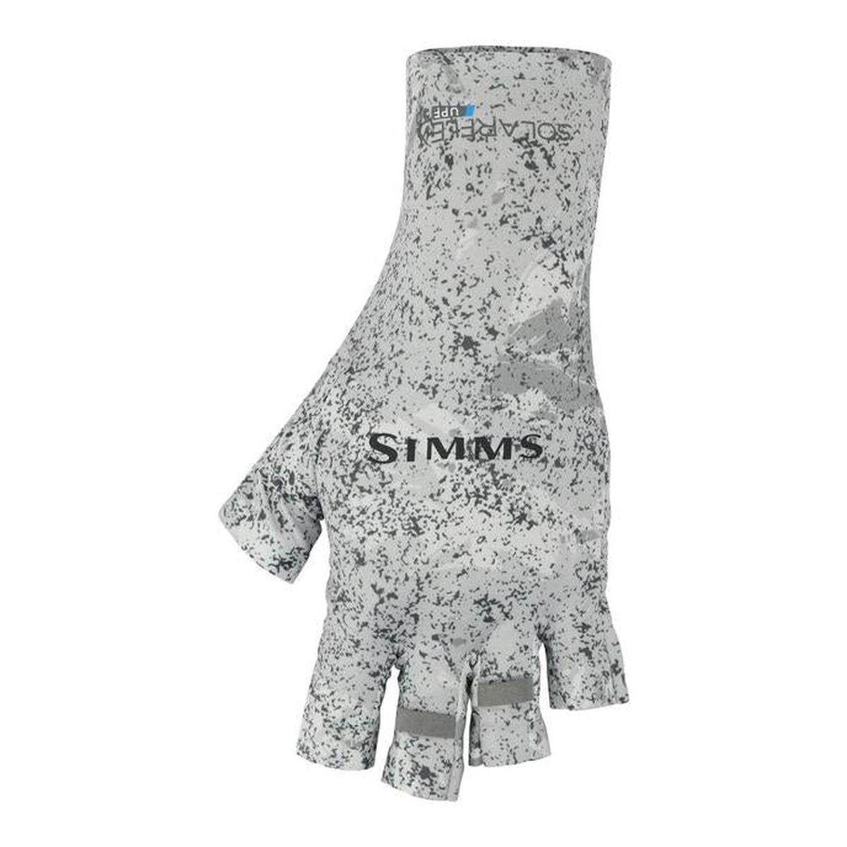 Simms SolarFlex Half-Finger SunGlove - Back Eddy White