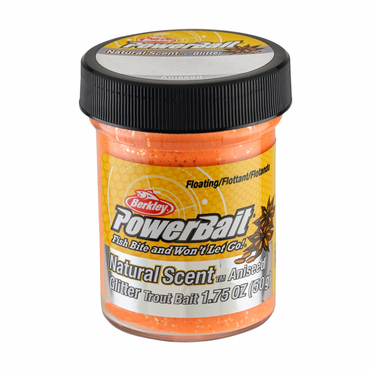 Berkley PowerBait Natural Glitter Floating Trout Bait Aniseed Fluorescent Orange