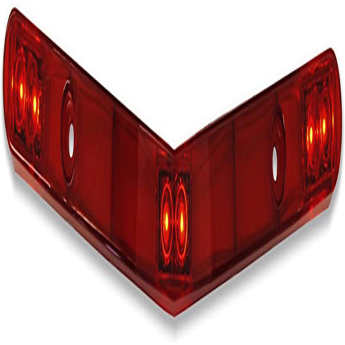 Jammy 14" V-Shaped LED ID Bar Light with 7 Bend for Marine Trailers - Red LED