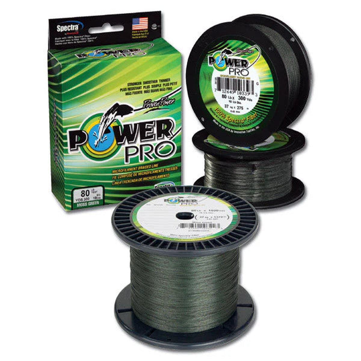 PowerPro Braided Spectra Fiber Fishing Line Moss Green 3,000 Yards.