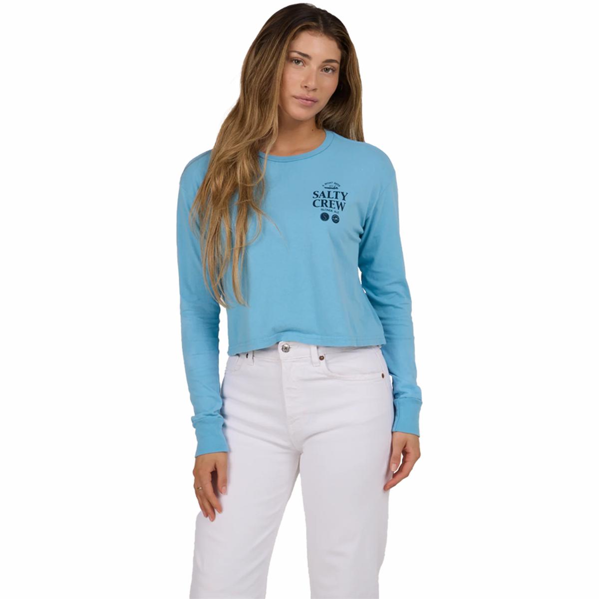 SALTY CREW WOMEN'S SIP & SEA LONG SLEEVE CROP TEE