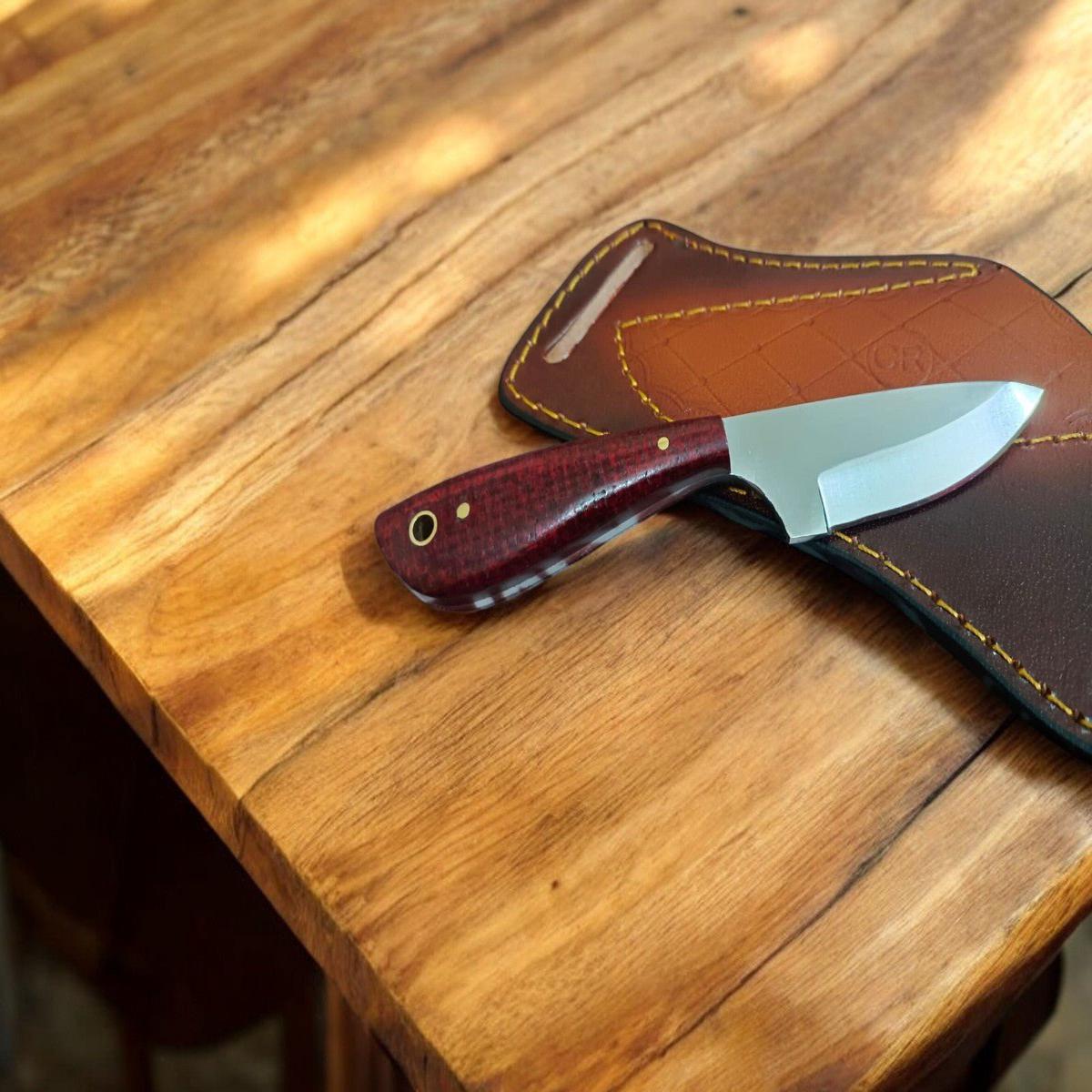 Damascus Knife Store Handmade Belt Knife D2 Steel Blade with Micarta Handle