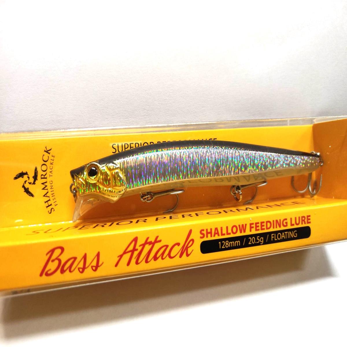 Shamrock Bass Attack Shallow Feed 128mm Black Silver