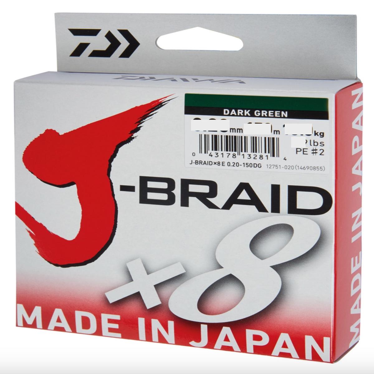 Daiwa J-BRAID X8 (20lbs/0.16mm/300m)(Dark Green)