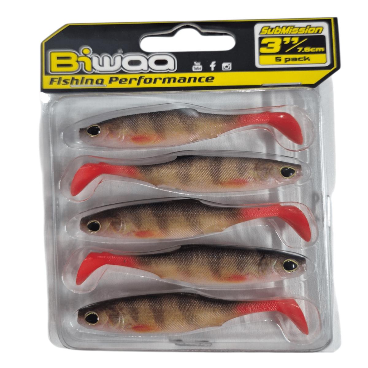 Biwaa SubMission 3" Shad 5pk REAL PERCH