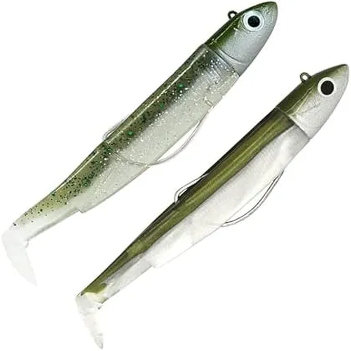 Fiiish Black Minnow No.1 Shore 3g 2 lure combo pack Khaki + Ghost Minnow