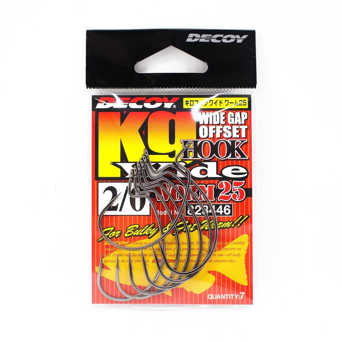 Decoy Worm 25KG Wide Gap Offset Worm Hooks Size 2/0 (3446)