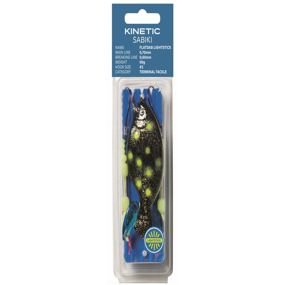 Kinetic Sabiki Flatdab Lightstick 60g #2 Glow/ Black