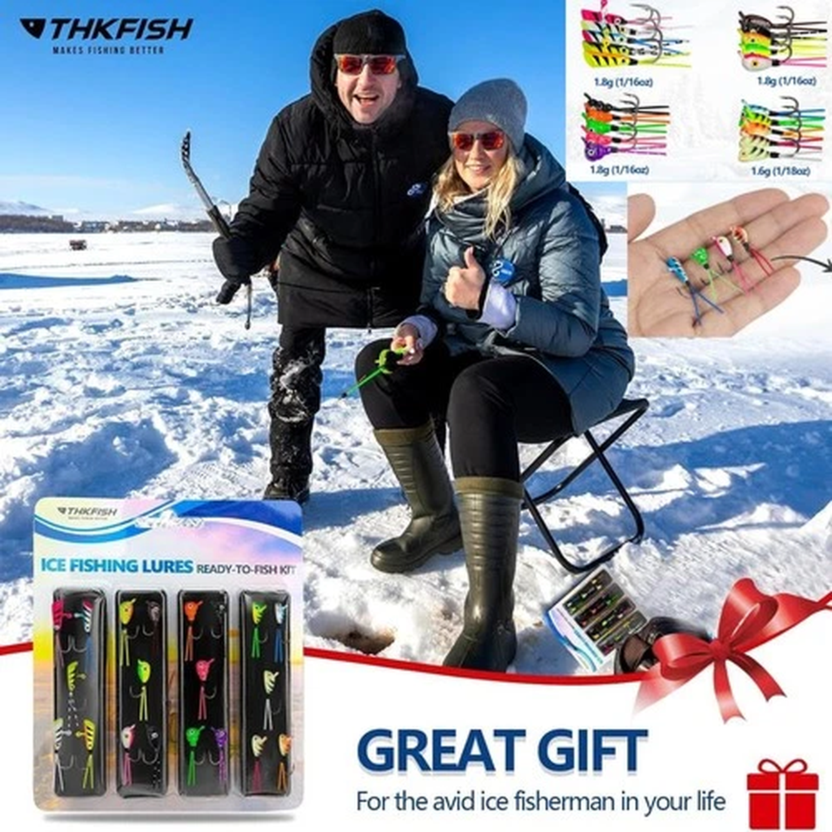 20PCS Ice Fishing Lures and Jigs Walleye Ice Fishing Gear for Ice Jigging US