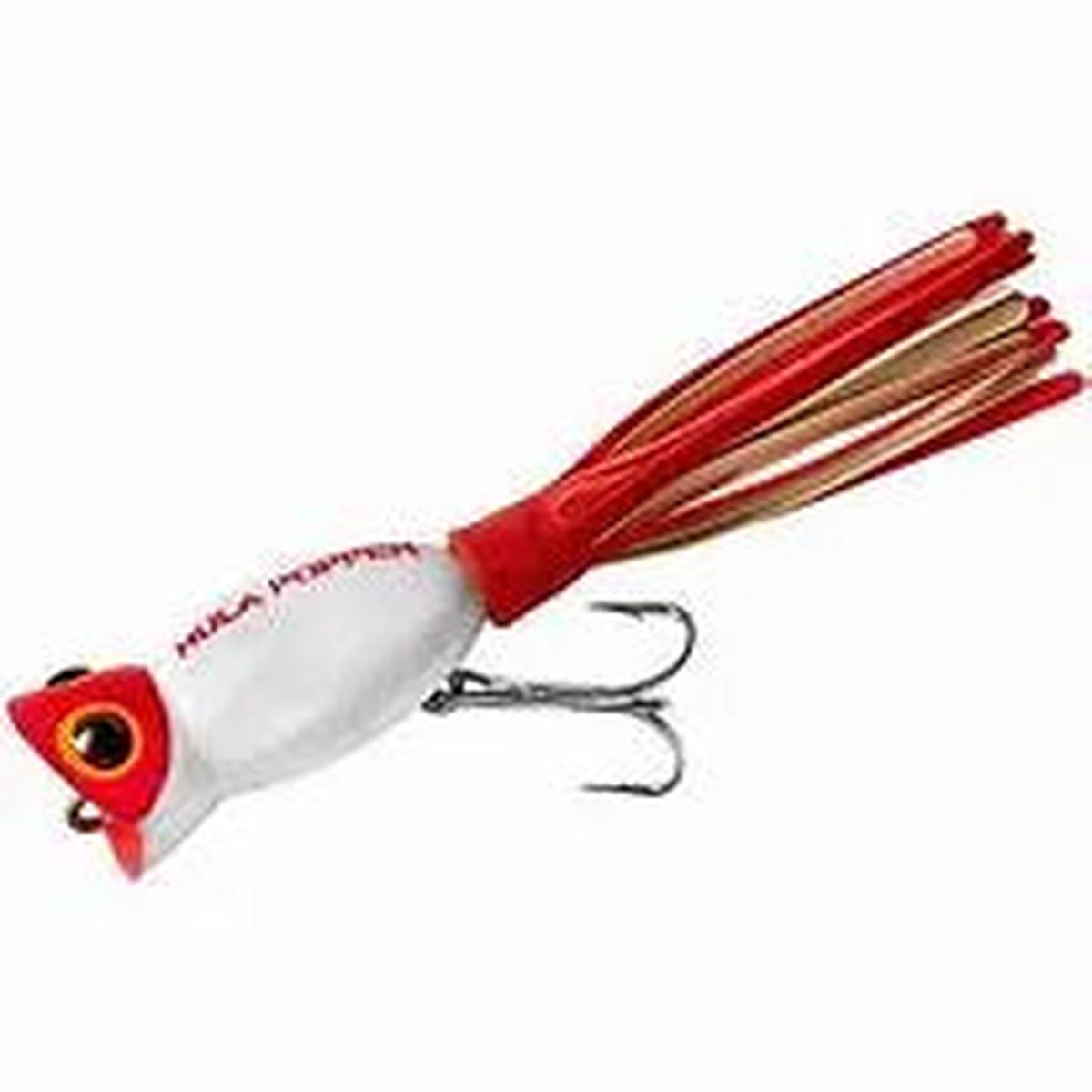 Arbogast Hula Popper - 3/8oz White Red Head