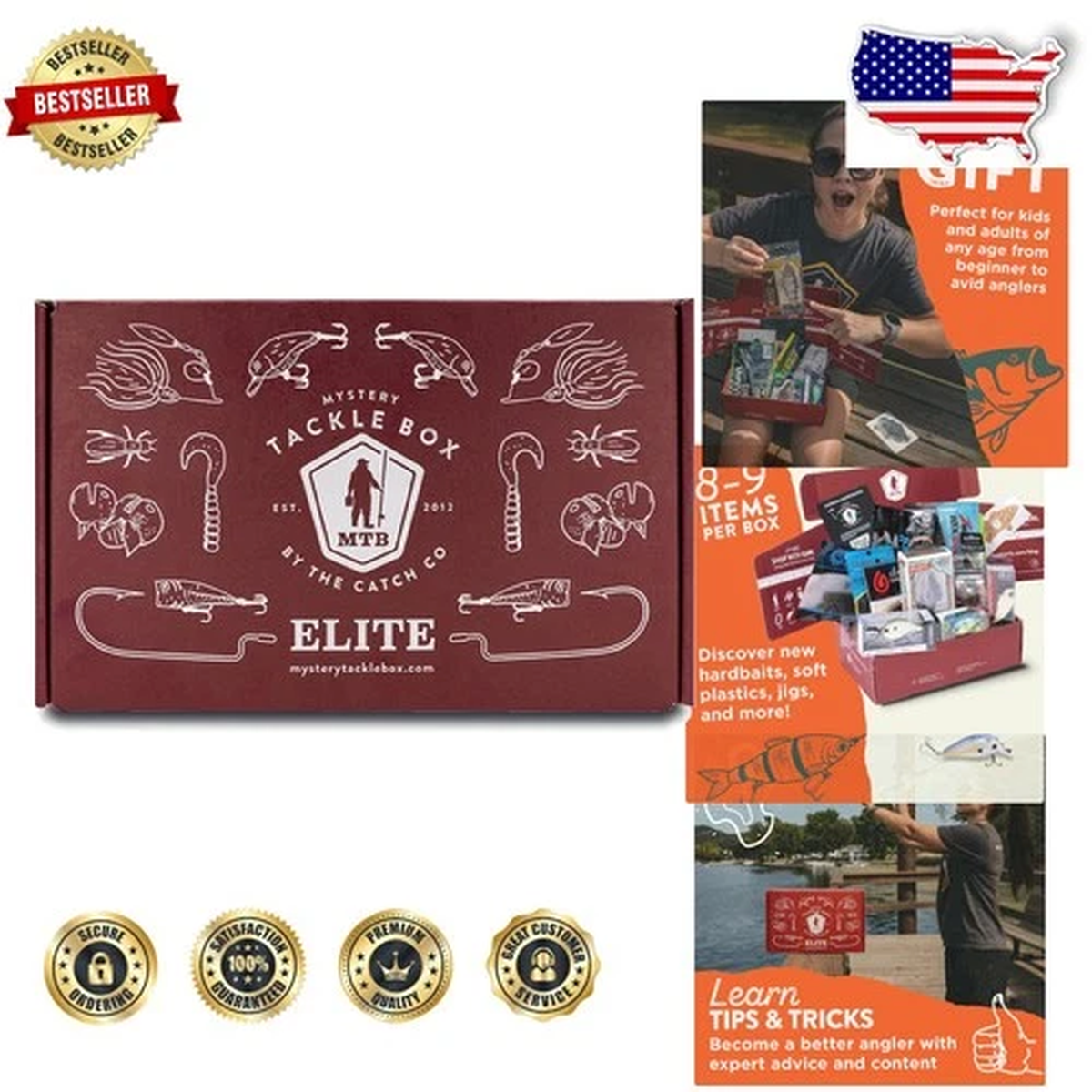 Mystery Tackle Box ELITE Bass Lures Kit - Freshwater Fishing Tackle