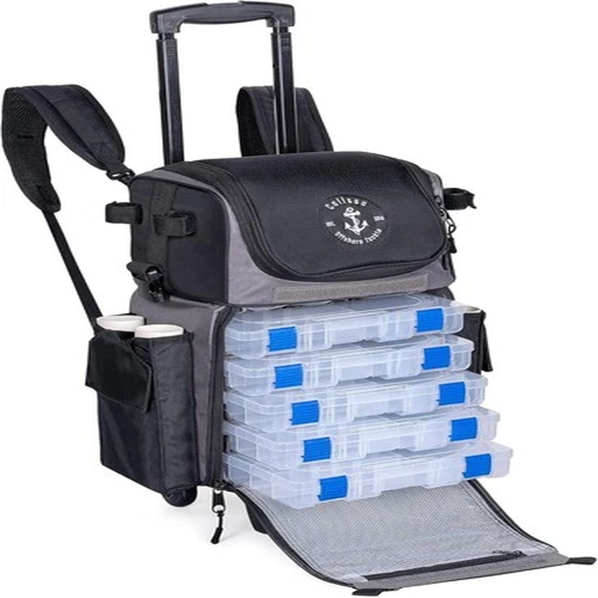 Rolling Fishing Tackle Box Calissa Waterproof Backpack