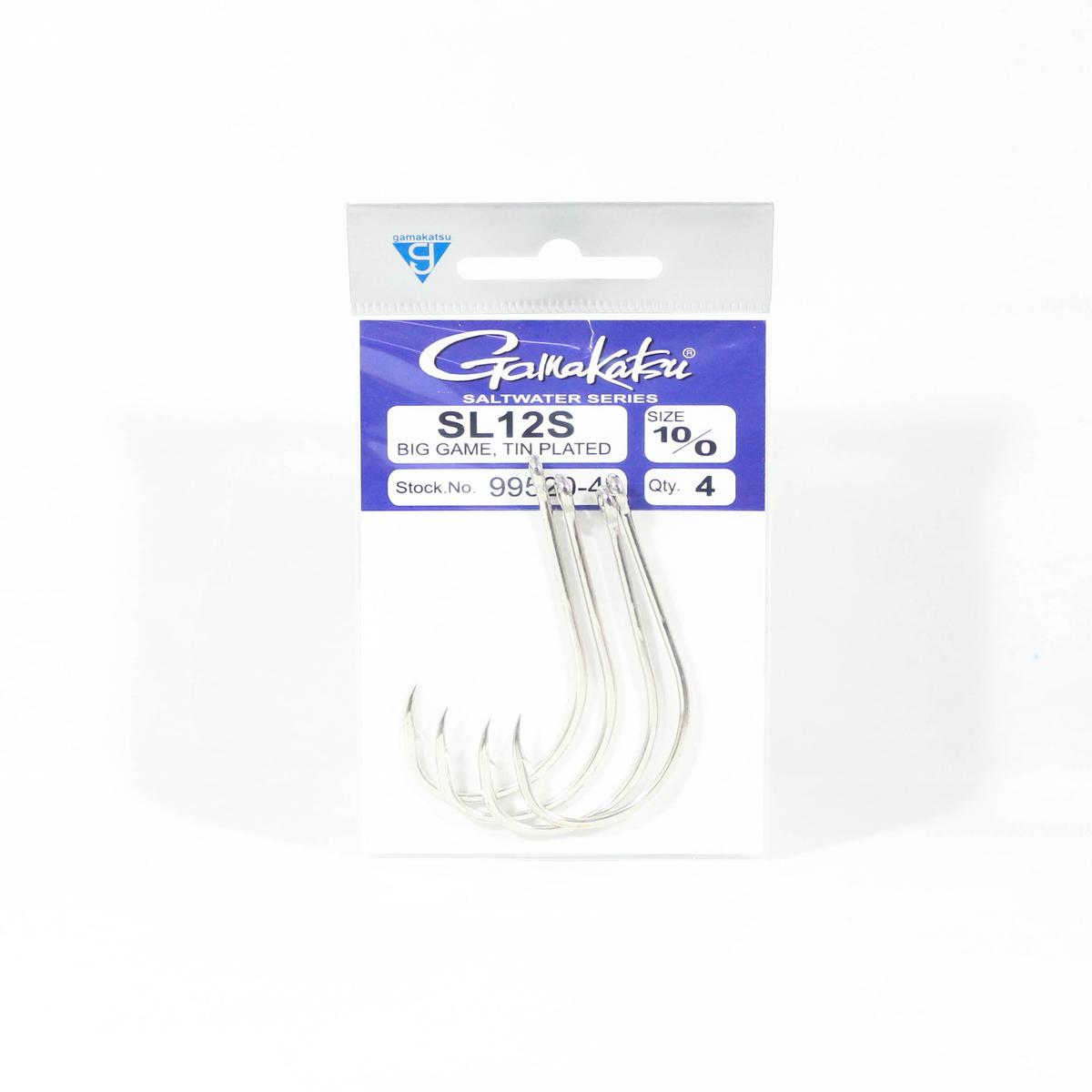 Gamakatsu SL12S Big Game Tin Plated Hook Size 10/0 ,4 Per pack (1380)