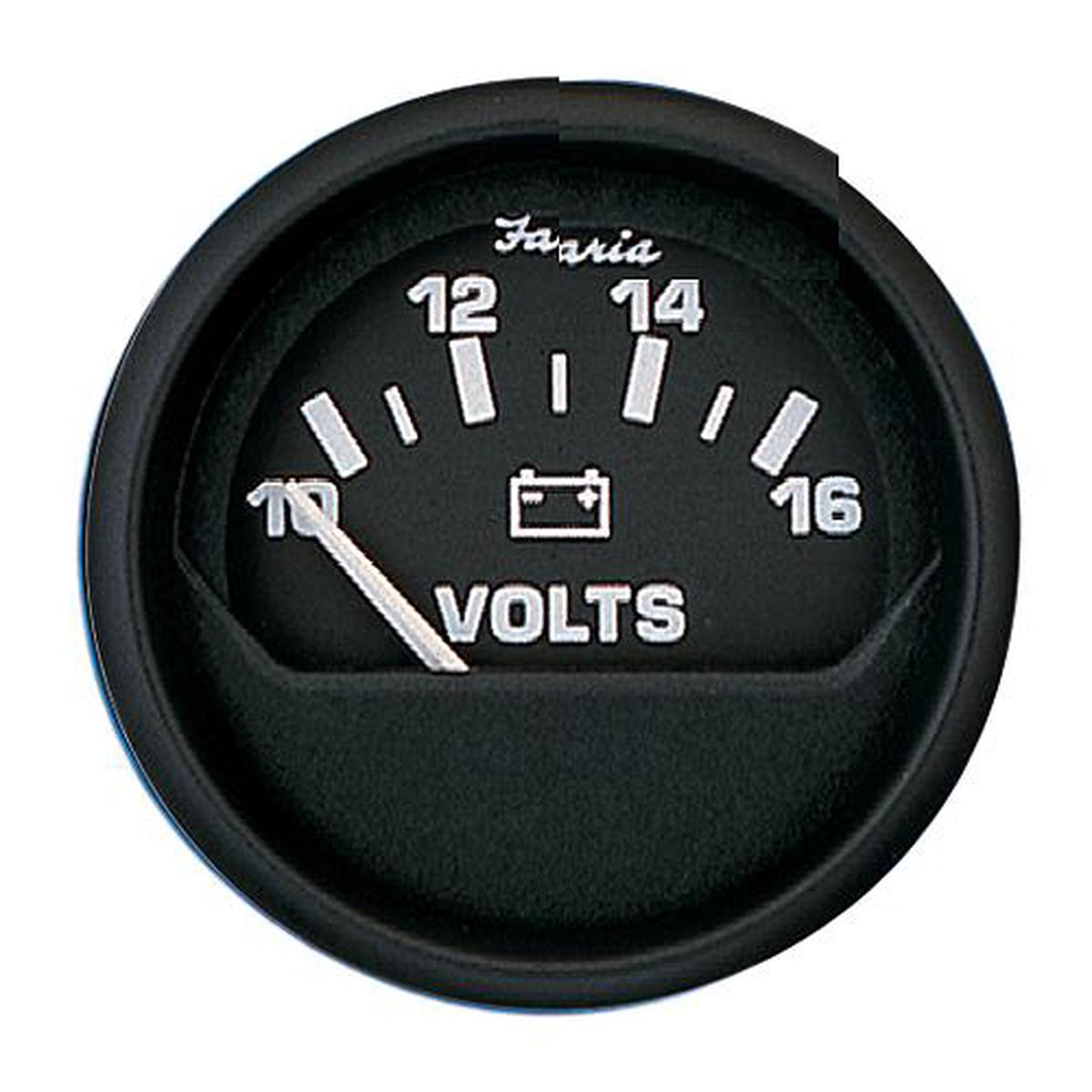 Faria 12821 Euro 2" Voltmeter Gauge (10-16 VDC).