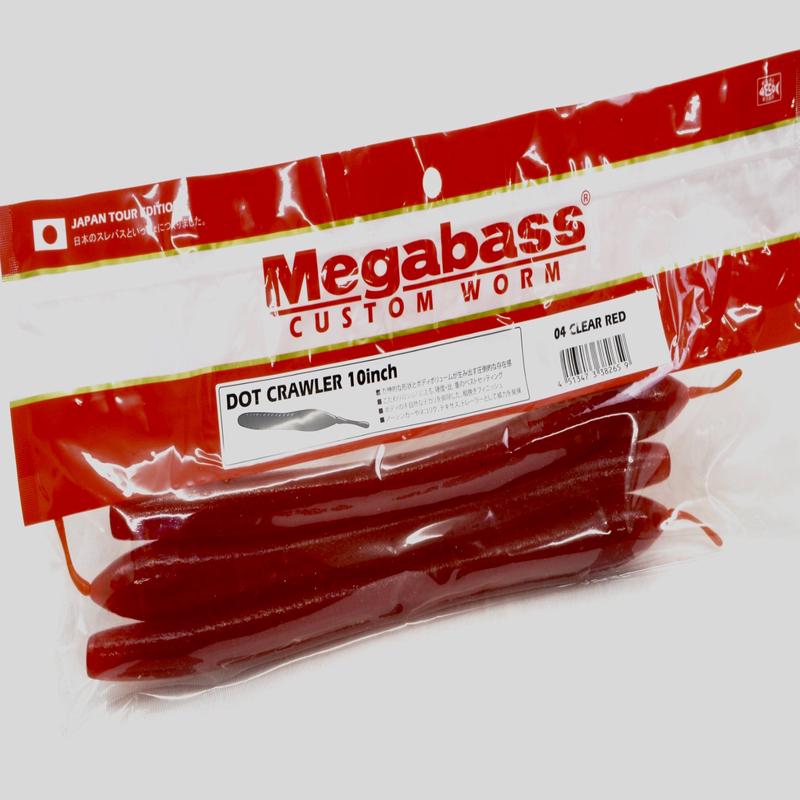 Megabass Dot Crawler 10inch #4 Clear Red 3 in a pack