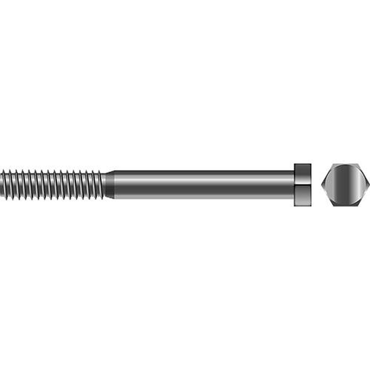 SeaChoice Cap Screw - Hex Head, 1/2"-13 x 10" 18-8 Stainless Steel.