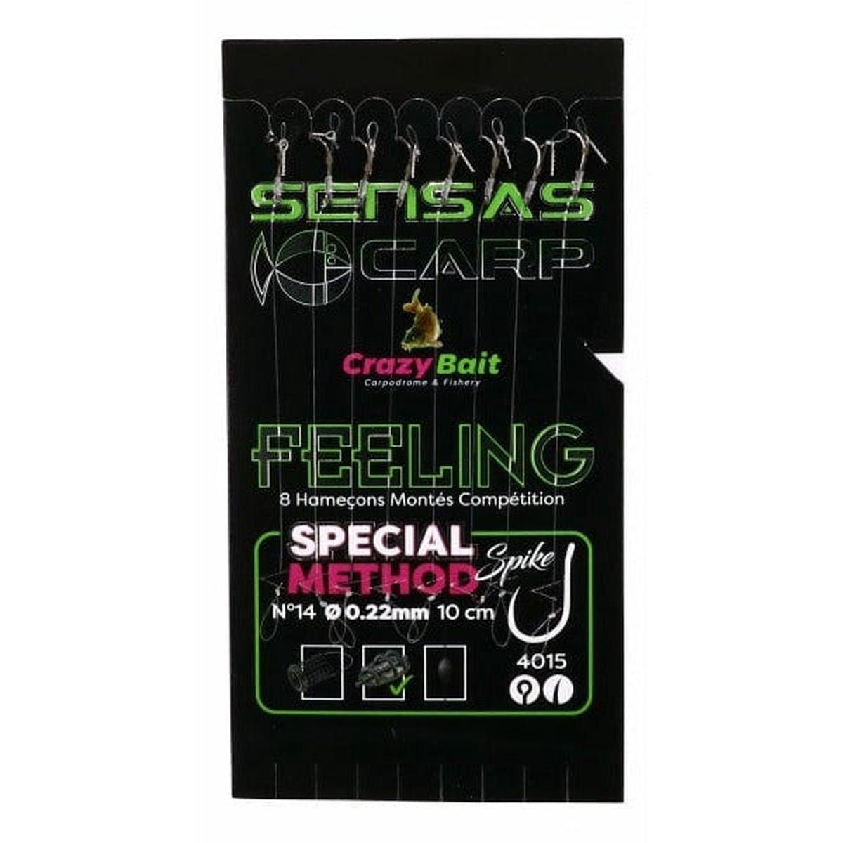 Sensas 4015 Barbless Eyed Hooks to Nylon - Hair Rig Spike (Method)