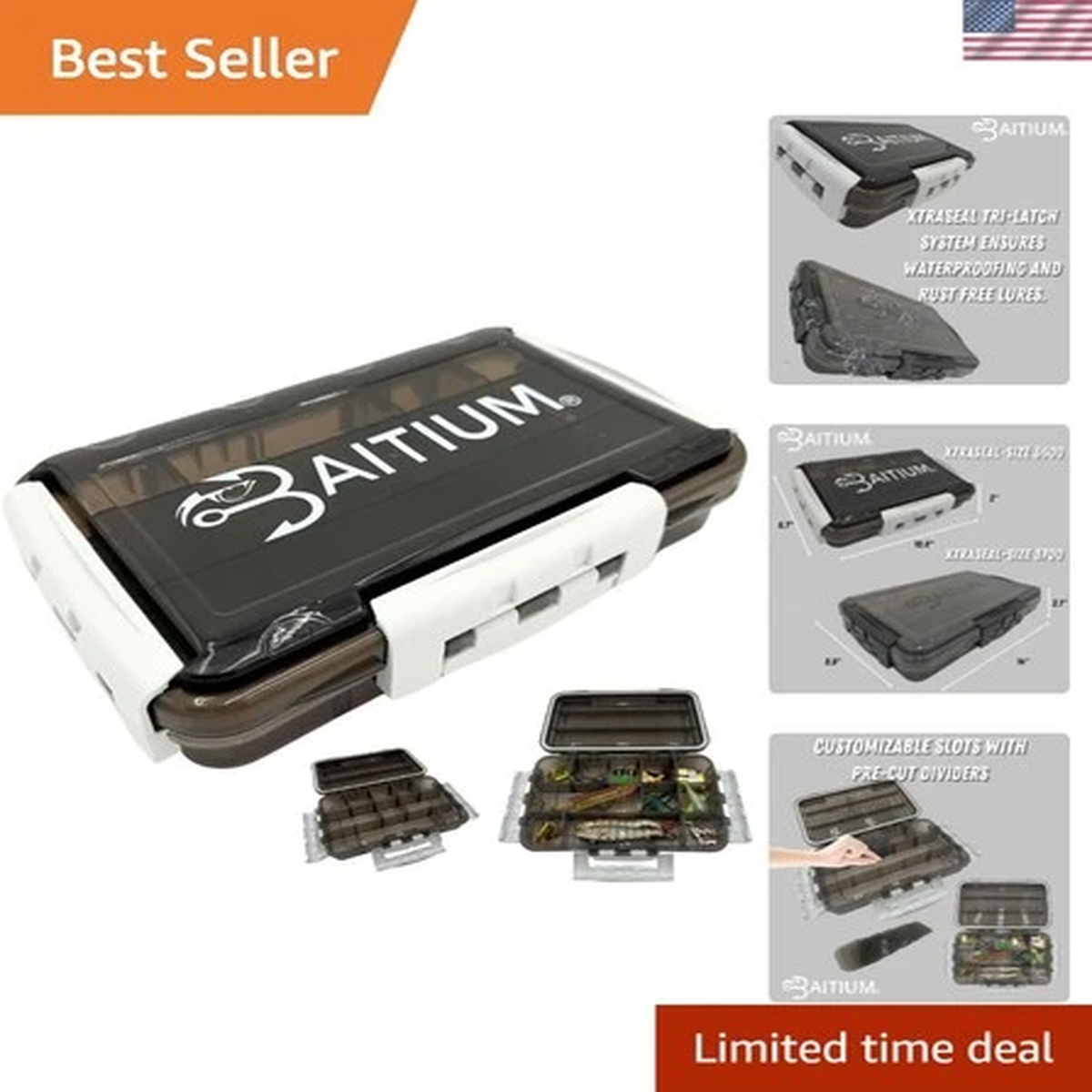 Durable 3600 Tackle Organizer Box - Waterproof Storage for Fishing Enthusiasts