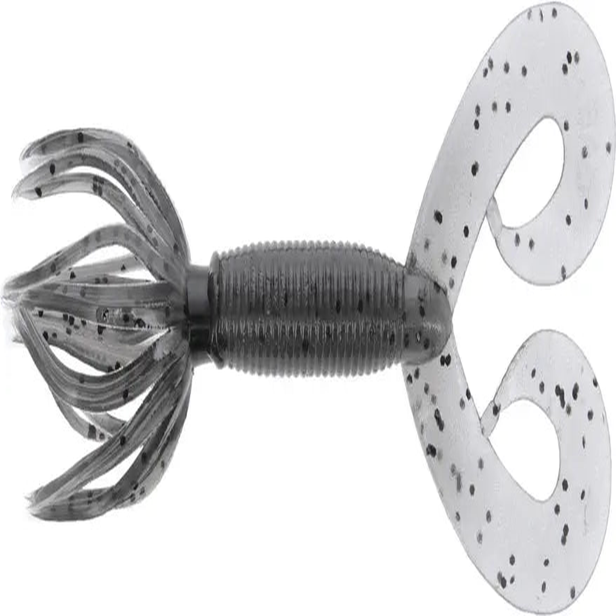 Gary Yamamoto Double Tail Hula Grub 5" - Smoke w/ LG Black Flake 10pk