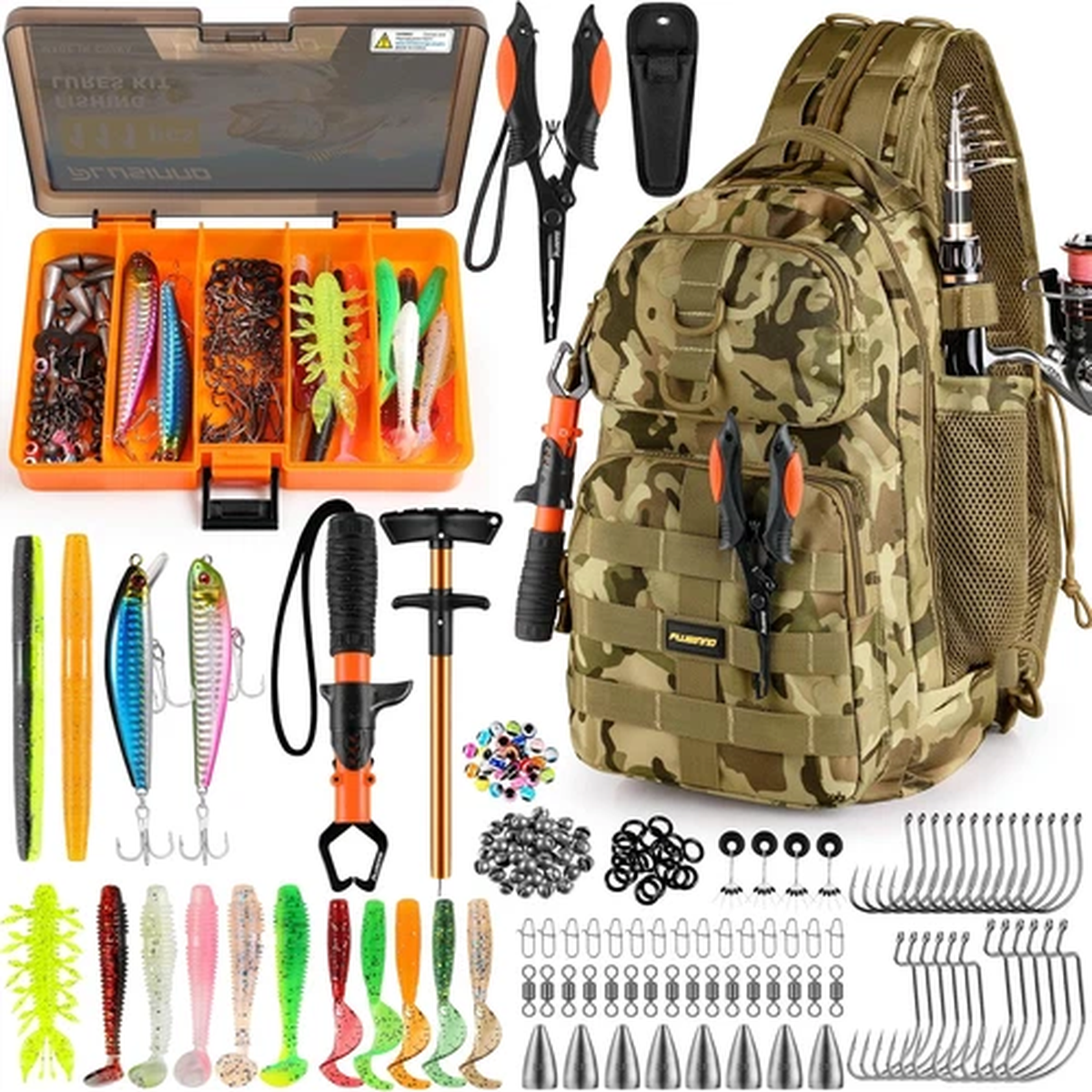 Waterproof Fishing Backpack with Tackle Boxes & Rod Holder - Great Gift for Men