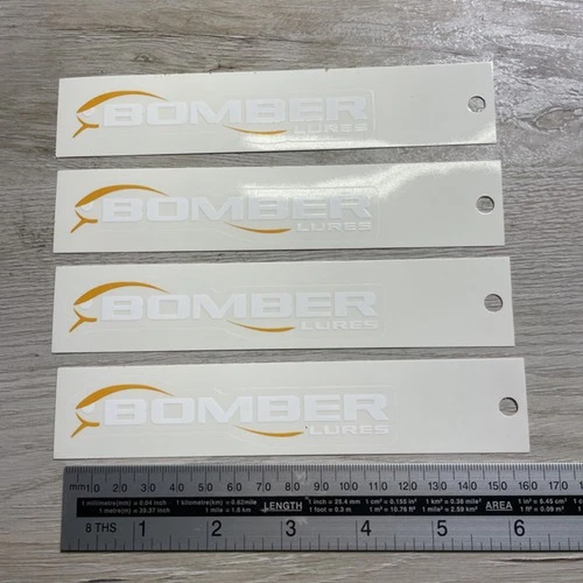 Fishing Sticker Lot Of 4 Bomber Lures 4.5 X 1"